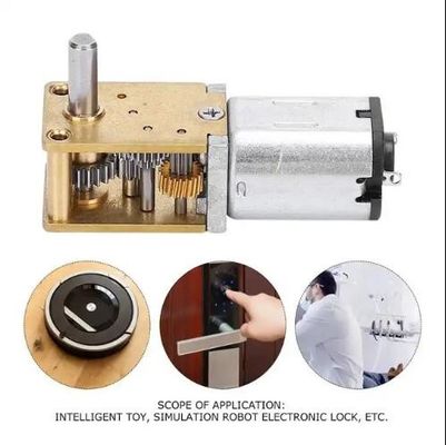 3V - 6V Ángulo recto horizontal DC motor de engranaje de gusano eje corto velocidad baja par alto